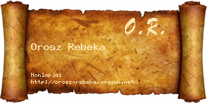 Orosz Rebeka névjegykártya